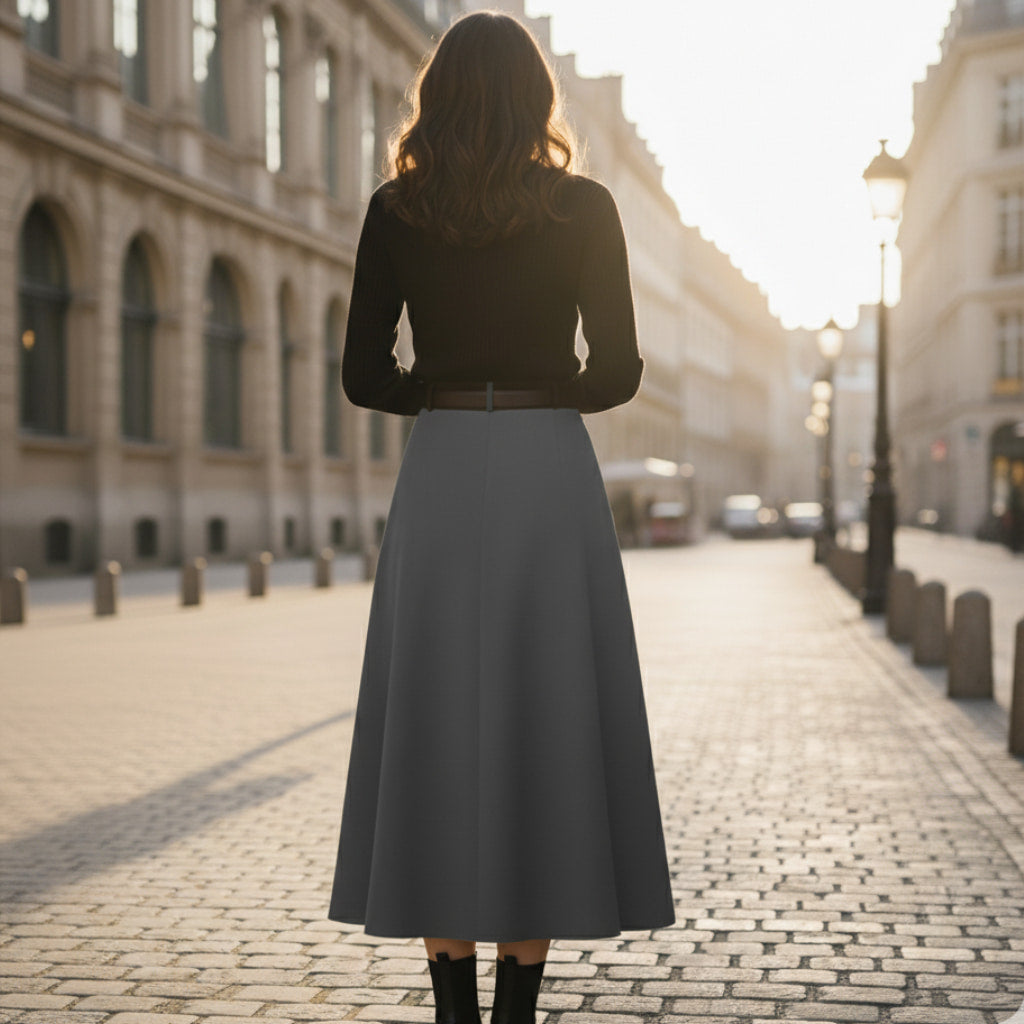Emma | Elegante Gonna Midi Plissettata con Vita Alta 2