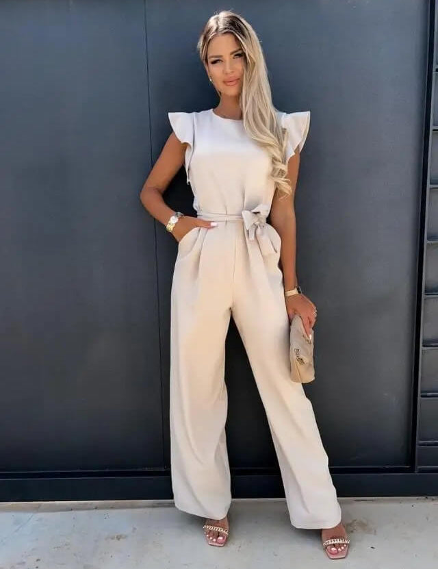 Emma | Elegante Tuta Donna con Maniche a Farfalla e Gambe Larghe 0