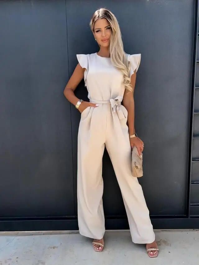 Emma | Elegante Tuta Donna con Maniche a Farfalla e Gambe Larghe 0