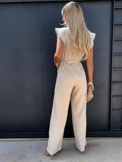 Emma | Elegante Tuta Donna con Maniche a Farfalla e Gambe Larghe 1