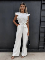 Emma | Elegante Tuta Donna con Maniche a Farfalla e Gambe Larghe 4