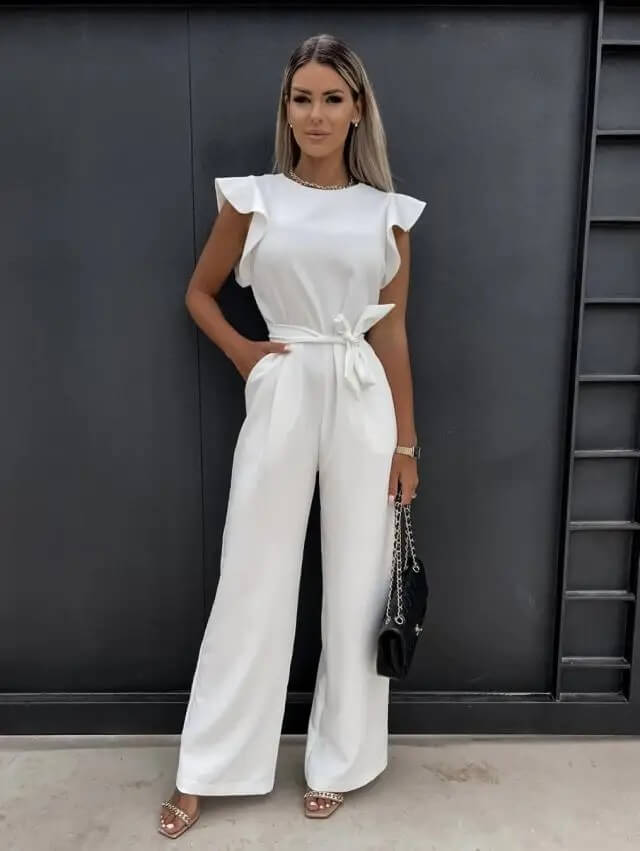 Emma | Elegante Tuta Donna con Maniche a Farfalla e Gambe Larghe 4
