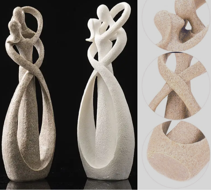 Eterno Abbraccio | Figurina Astratta Elegante con Design Raffinato | Simbolo d'Amore per Decorazioni Uniche 3