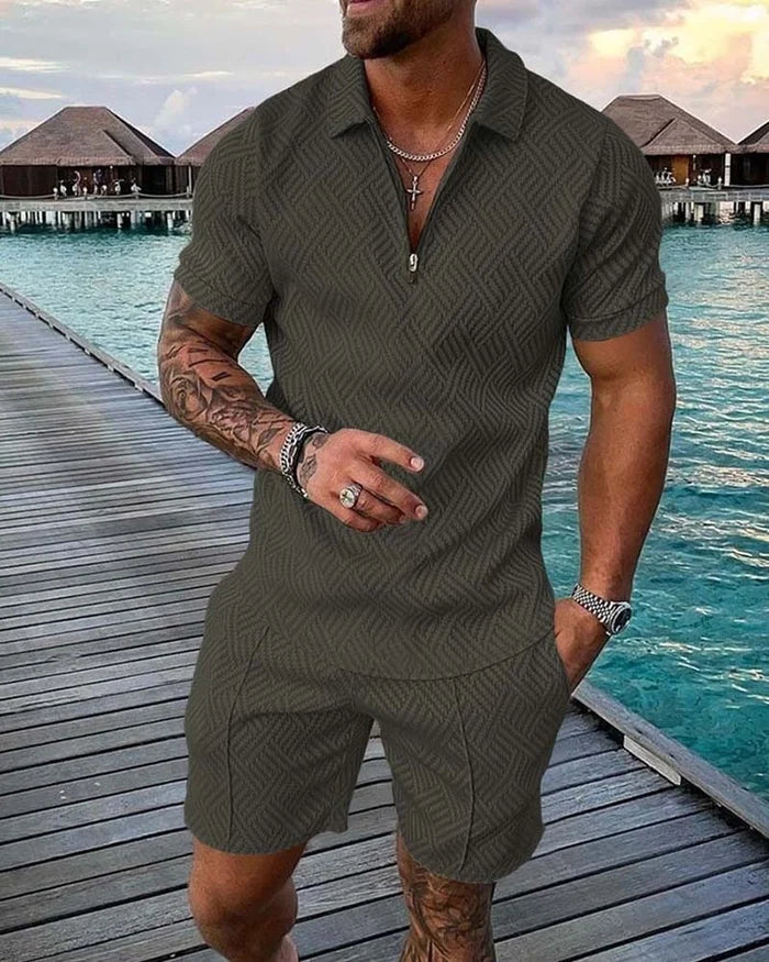 Ethan | Comodo Set Verde di Polo e Pantaloncini Estivi 0