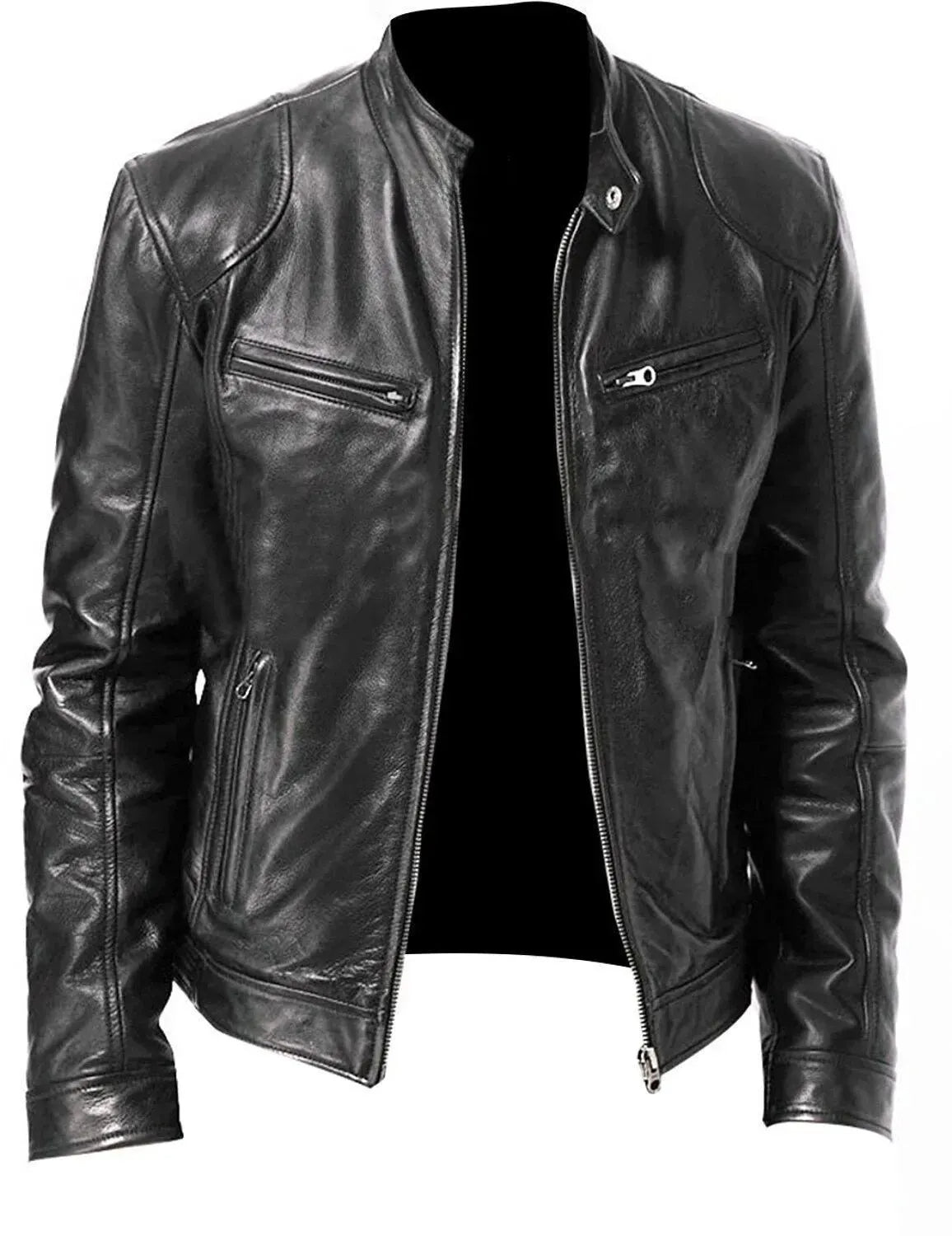 Ethan | Elegante Giacca Moto Uomo in Pelle PU, Stile Moderno e Comfort Ottimale 0
