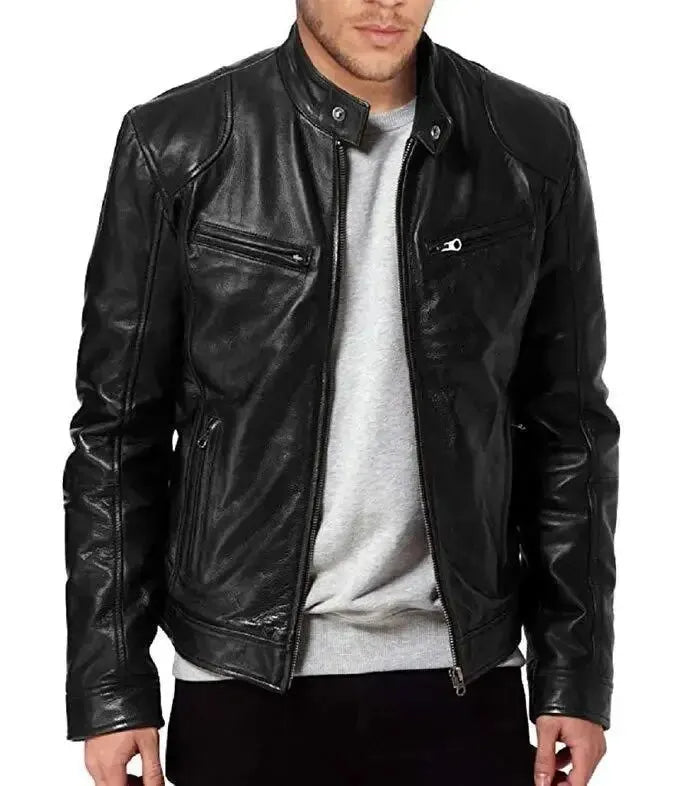 Ethan | Elegante Giacca Moto Uomo in Pelle PU, Stile Moderno e Comfort Ottimale 1