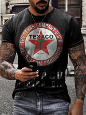 Ethan | Retro Casual T-Shirt con Stampa Unica di Olio Motore 2