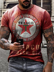 Ethan | Retro Casual T-Shirt con Stampa Unica di Olio Motore 4