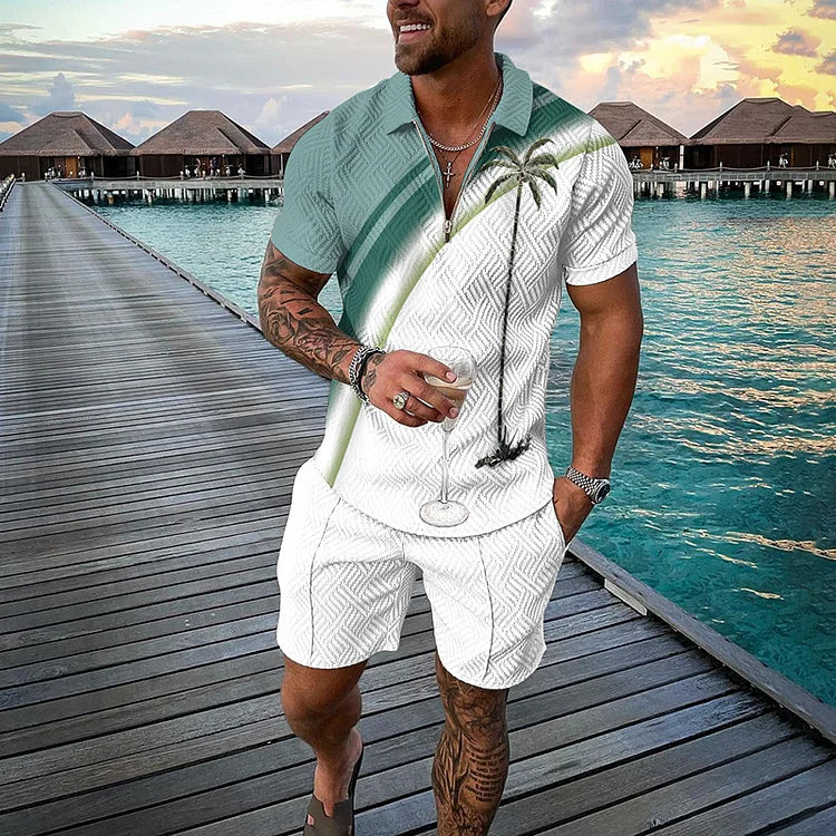 Ethan | Vintage Summer Polo And Shorts Set 0