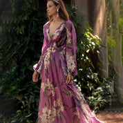 Fabiana | Elegante Maxi Abito Floreale da Donna con Scollo a V 0