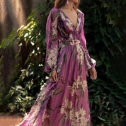Fabiana | Elegante Maxi Abito Floreale da Donna con Scollo a V 1