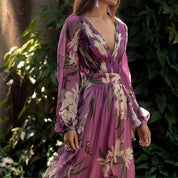Fabiana | Elegante Maxi Abito Floreale da Donna con Scollo a V 2