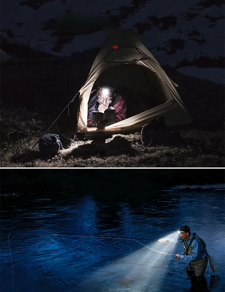 Faro LED Impermeabile | Lampada Frontale Potente con Zoom Regolabile | Leggera e Resistente per Avventure Notturne 2