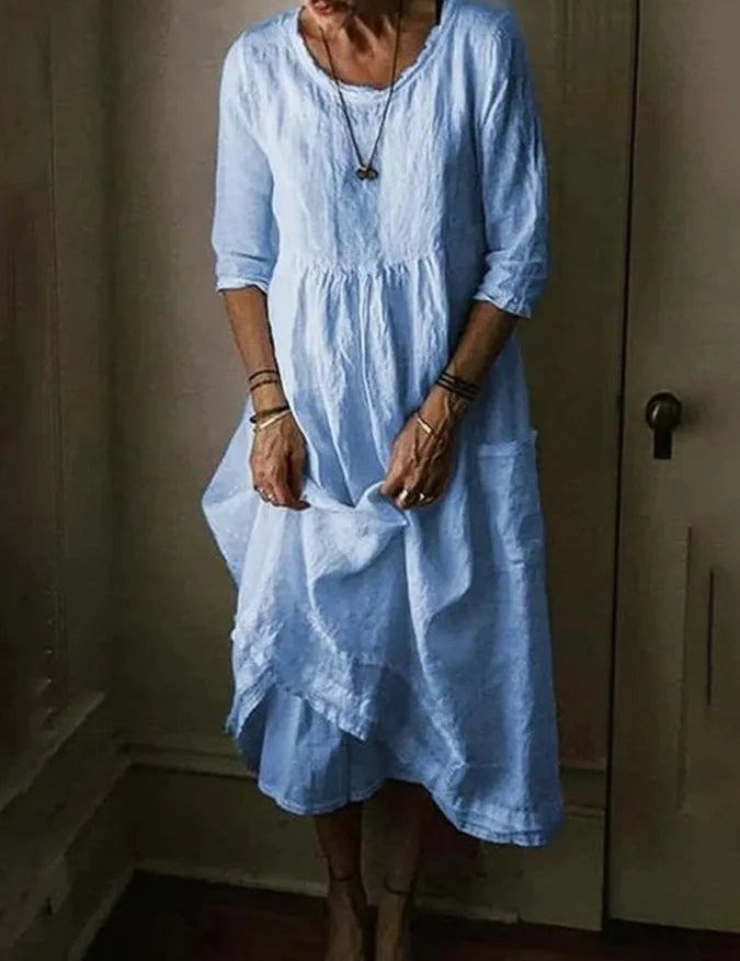 Flavia | Elegante Abito Estivo Azzurro, Leggero e Versatile 0