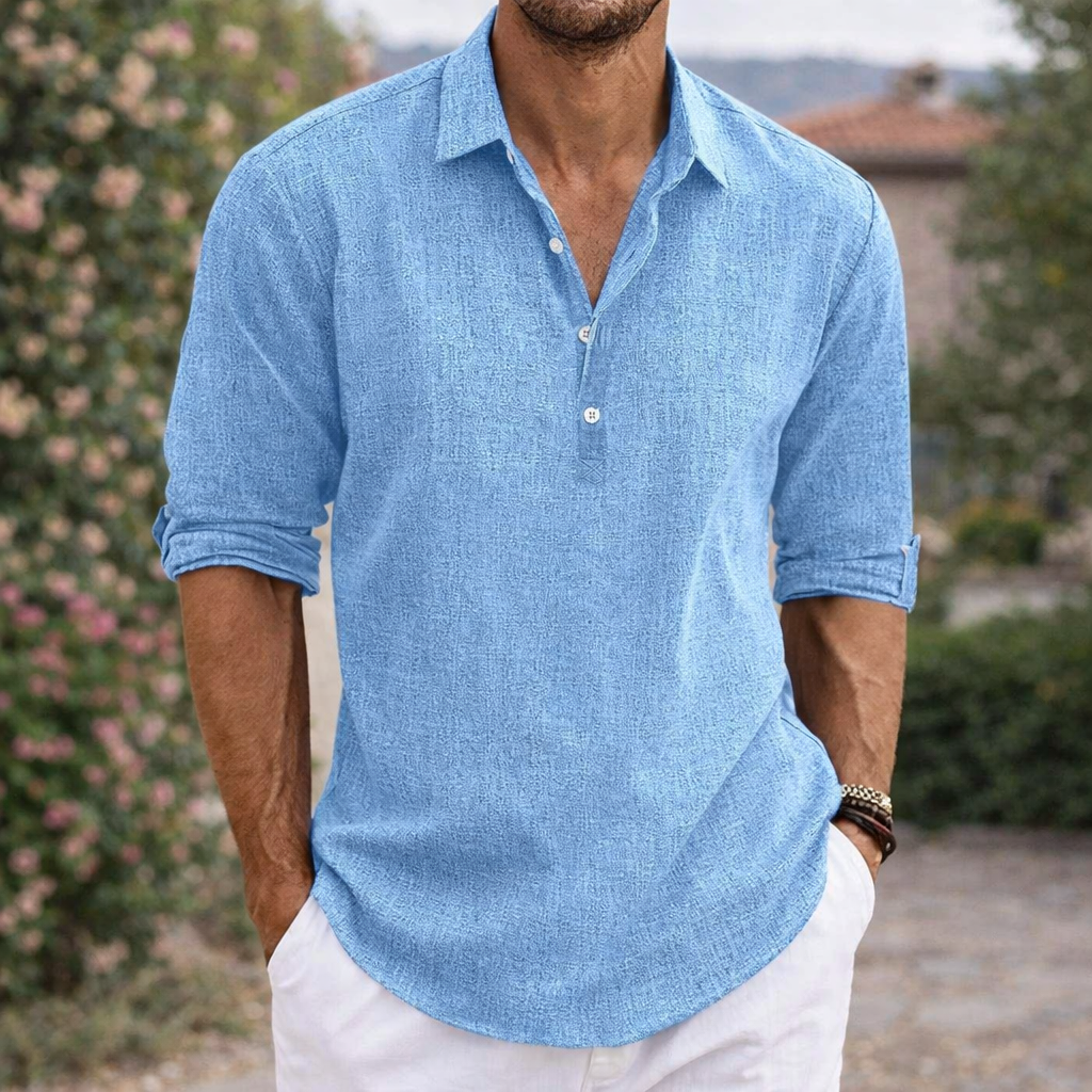 Francesco | Elegante Polo Uomo Manica Corta in Lino Traspirante