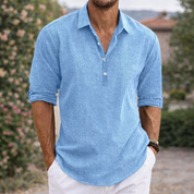 Francesco | Elegante Polo Uomo Manica Corta in Lino Traspirante