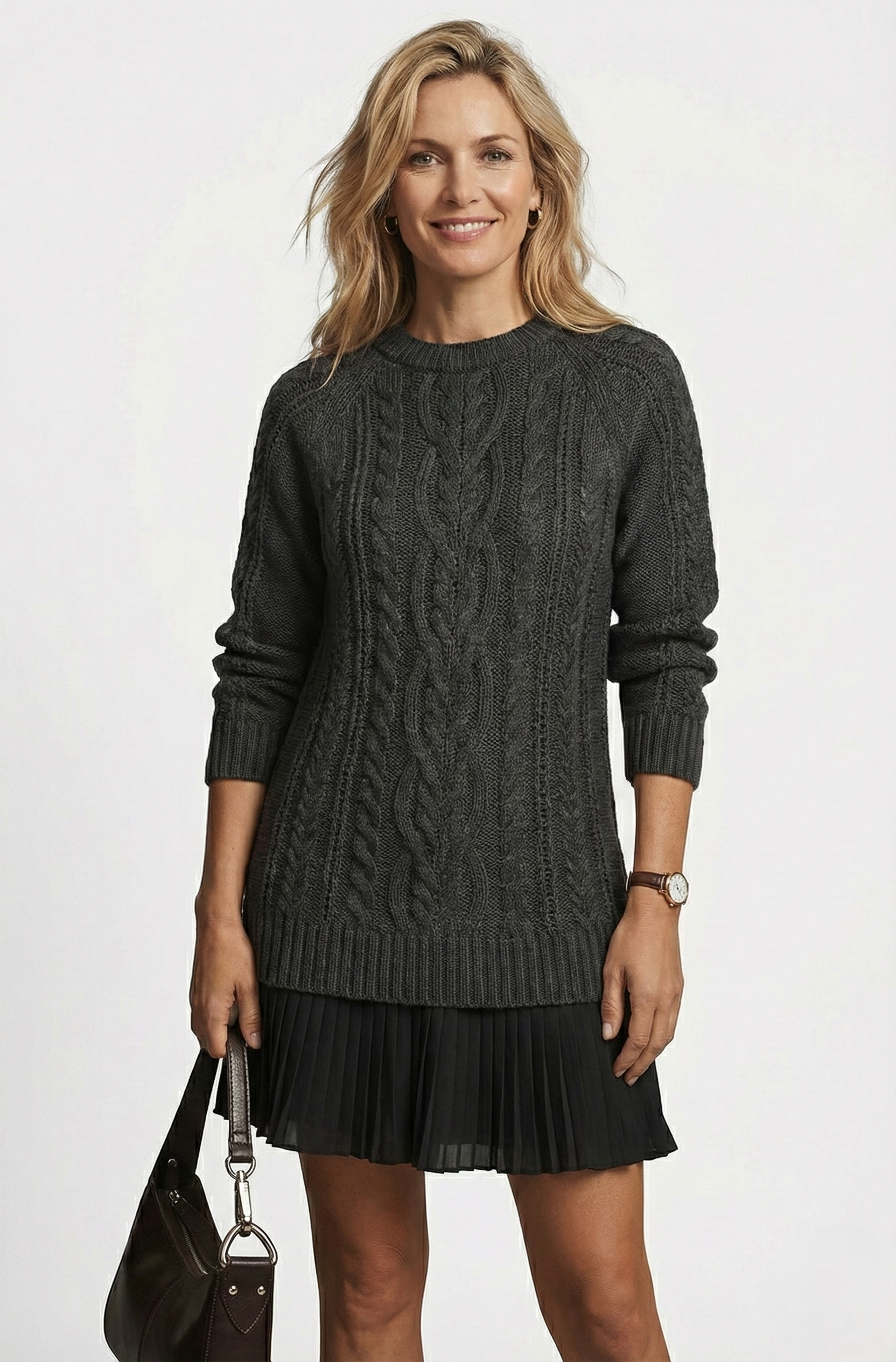 Vanna | Caldo Intrecciato Abito Pullover in Maglia