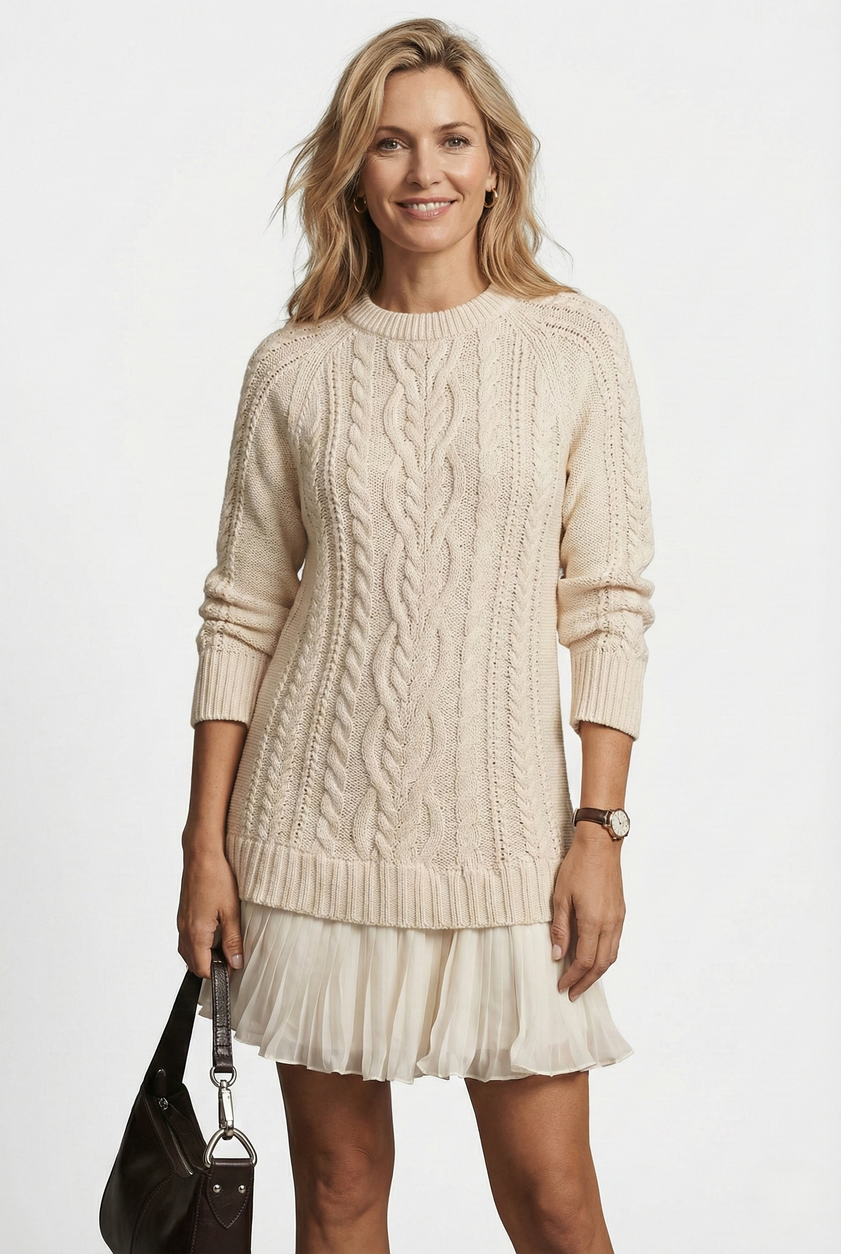 Vanna | Caldo Intrecciato Abito Pullover in Maglia