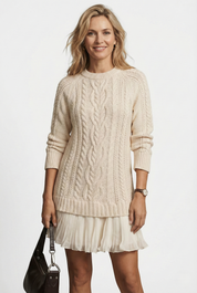 Vanna | Caldo Intrecciato Abito Pullover in Maglia