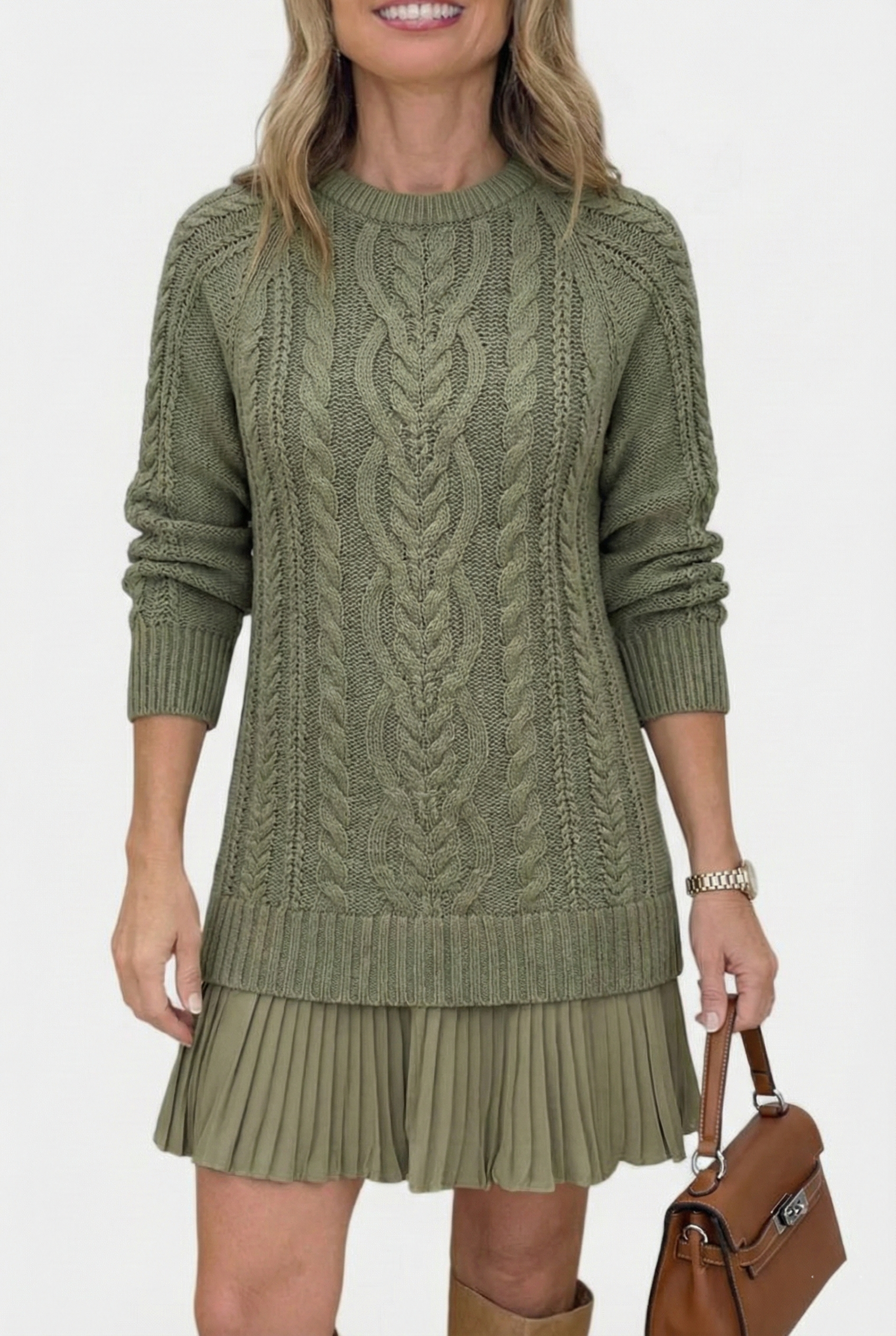 Vanna | Caldo Intrecciato Abito Pullover in Maglia