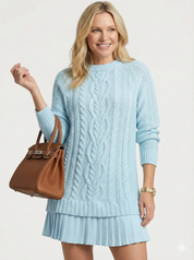 Vanna | Caldo Intrecciato Abito Pullover in Maglia