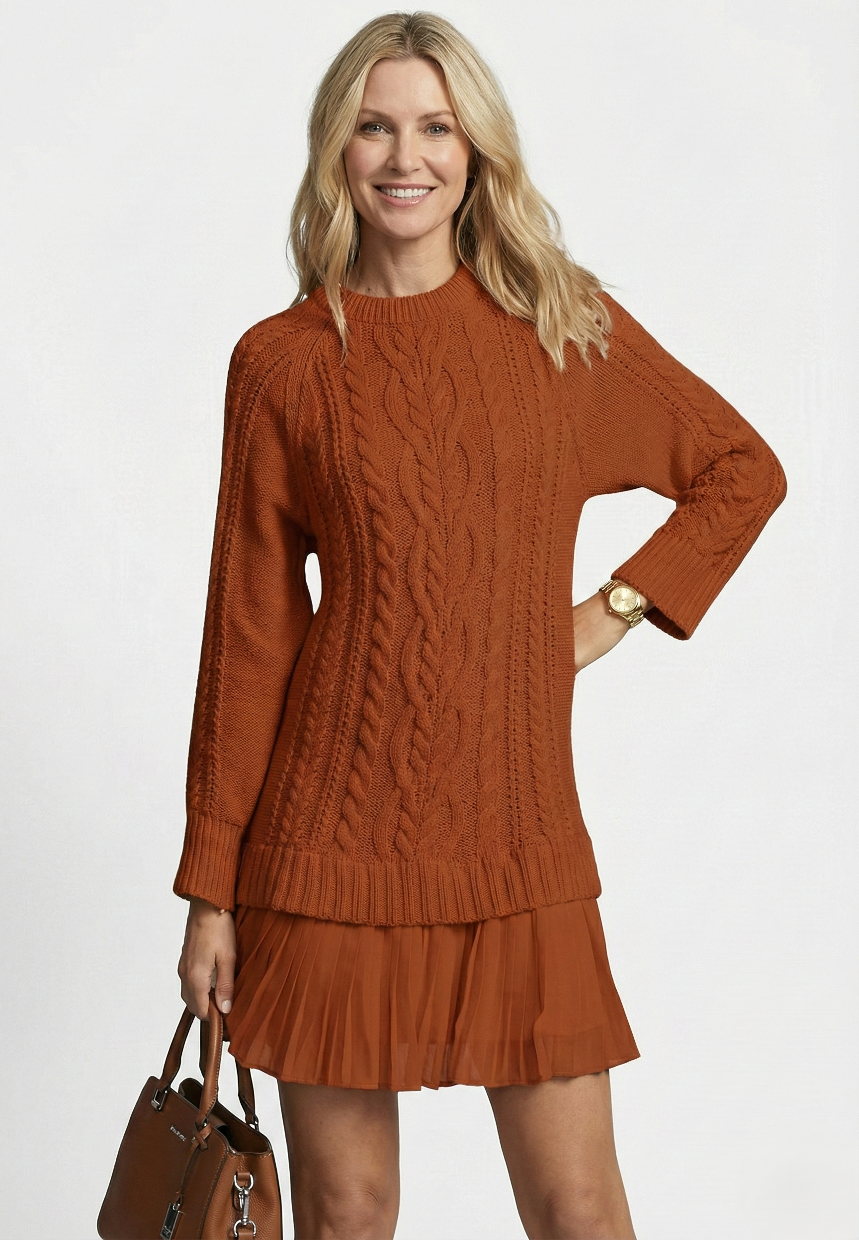 Vanna | Caldo Intrecciato Abito Pullover in Maglia