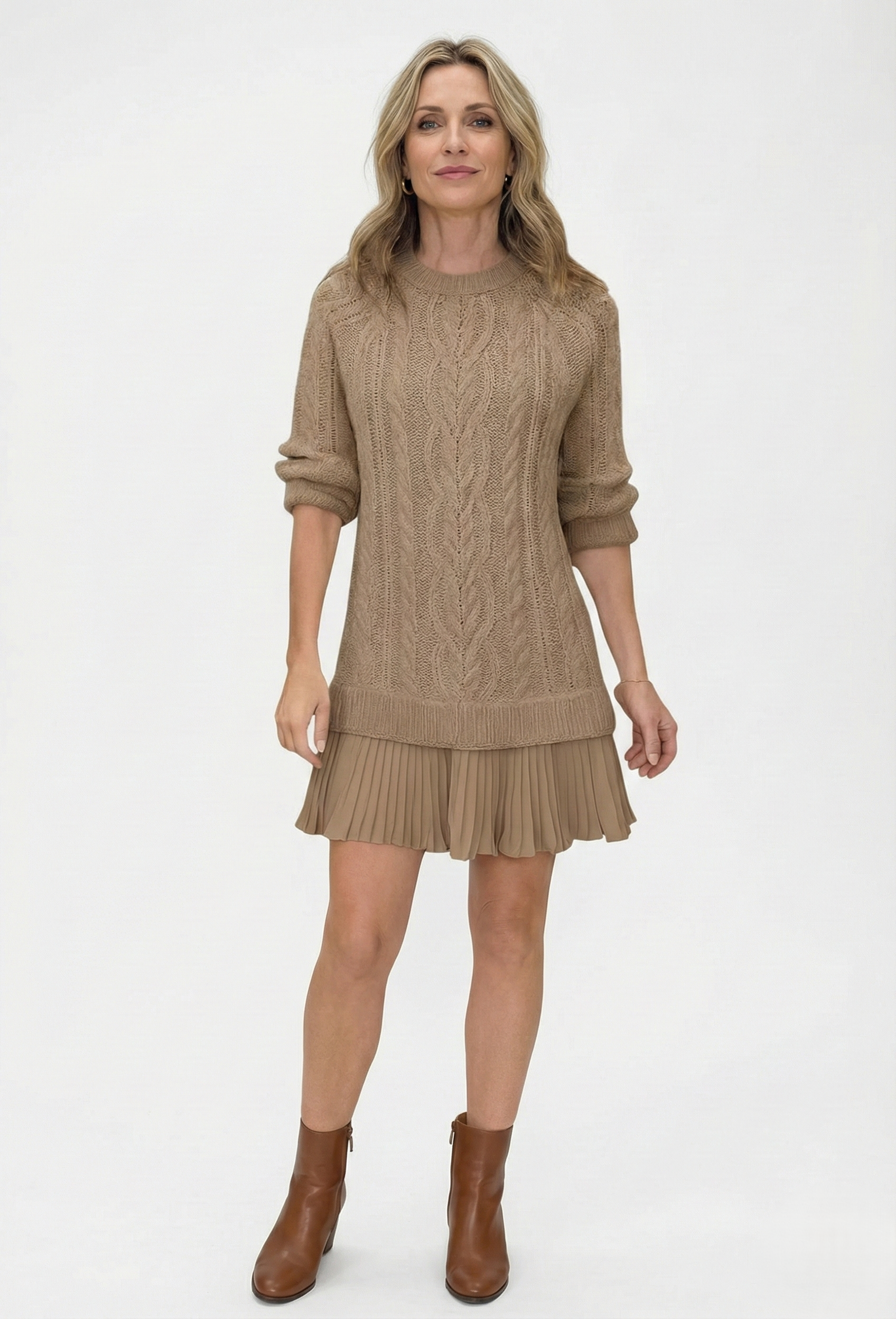 Vanna | Caldo Intrecciato Abito Pullover in Maglia