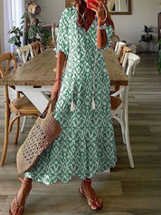 Gioia | Elegante Abito Lungo Estivo con Scollo a V per Donna 3