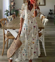 Gioia | Elegante Abito Lungo Estivo con Scollo a V per Donna 5