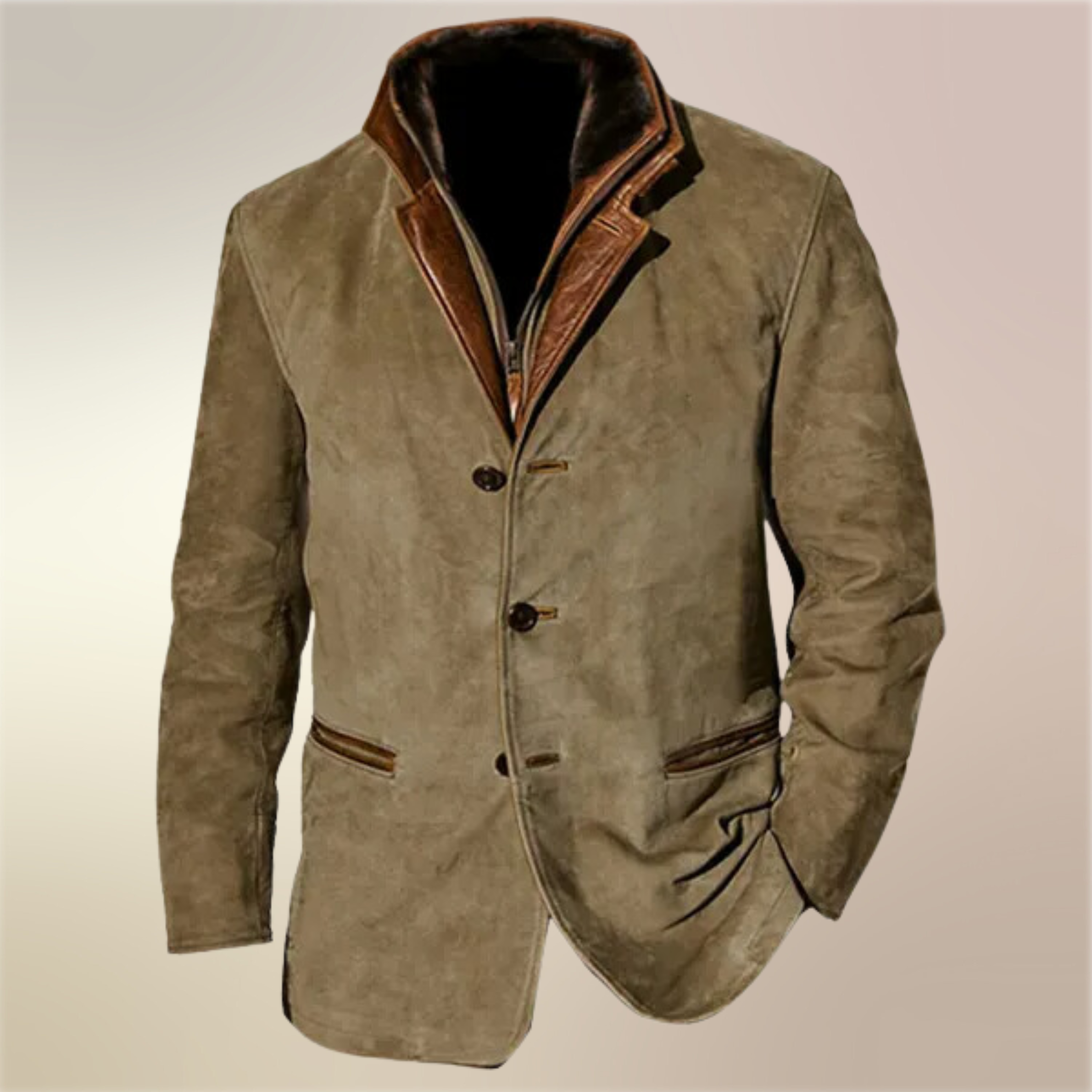 Giovanni  | Elegante Giacca Kaki Vintage da Uomo Versatile 0
