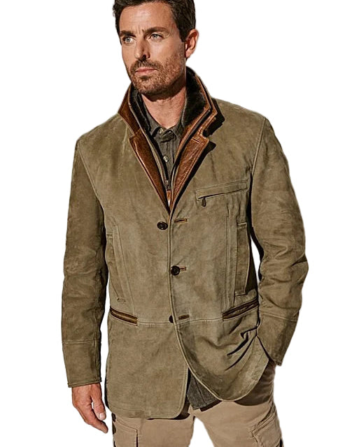 Giovanni  | Elegante Giacca Kaki Vintage da Uomo Versatile 1