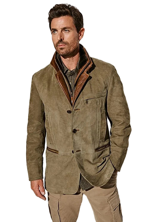 Giovanni  | Elegante Giacca Kaki Vintage da Uomo Versatile 1