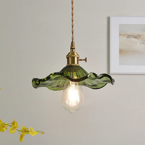 HibiscusGlow | Elegante Luminoso Lampadario in Vetro Floreale 0