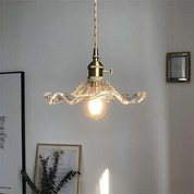 HibiscusGlow | Elegante Luminoso Lampadario in Vetro Floreale 7