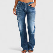 Jeans Chic con Design a Gamba Larga e Tessuto Elasticizzato | Comfort e Stile per Ogni Occasione 1