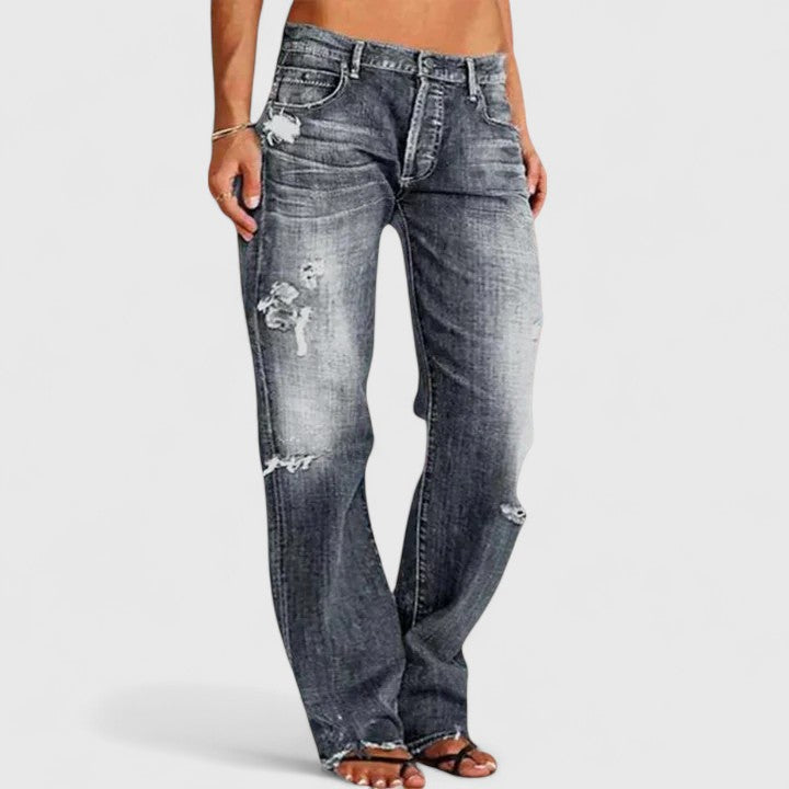 Jeans Chic con Design a Gamba Larga e Tessuto Elasticizzato | Comfort e Stile per Ogni Occasione 3