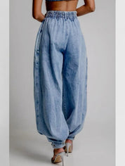 Jeans Eleganti Donna | Cintura Elastica e Vita Alta per Comfort e Stile 1