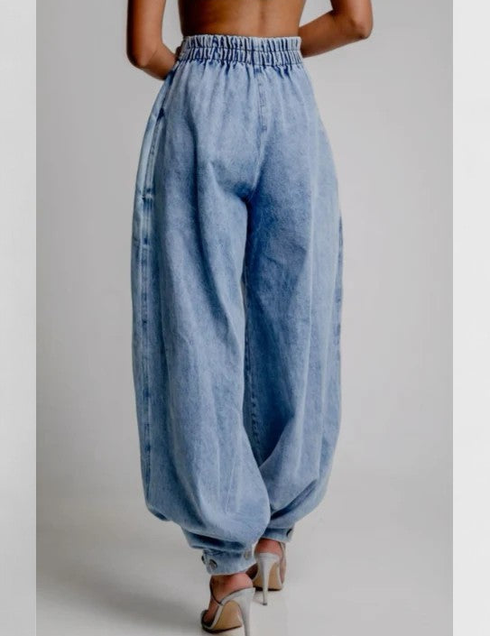 Jeans Eleganti Donna | Cintura Elastica e Vita Alta per Comfort e Stile 1