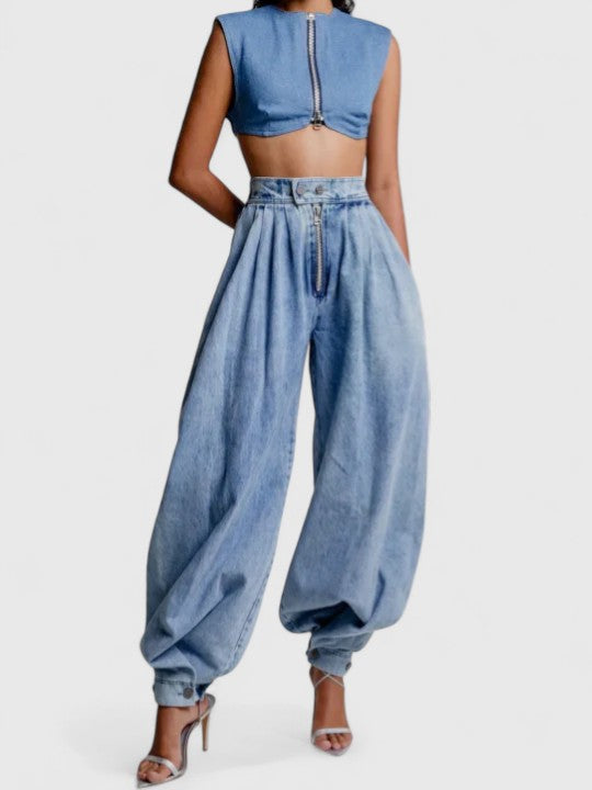 Jeans Eleganti Donna | Cintura Elastica e Vita Alta per Comfort e Stile 2