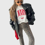 Jeans Vintage | Stampa Leopardata con Vestibilità Comoda | Stile Retrò per Ogni Occasione 3