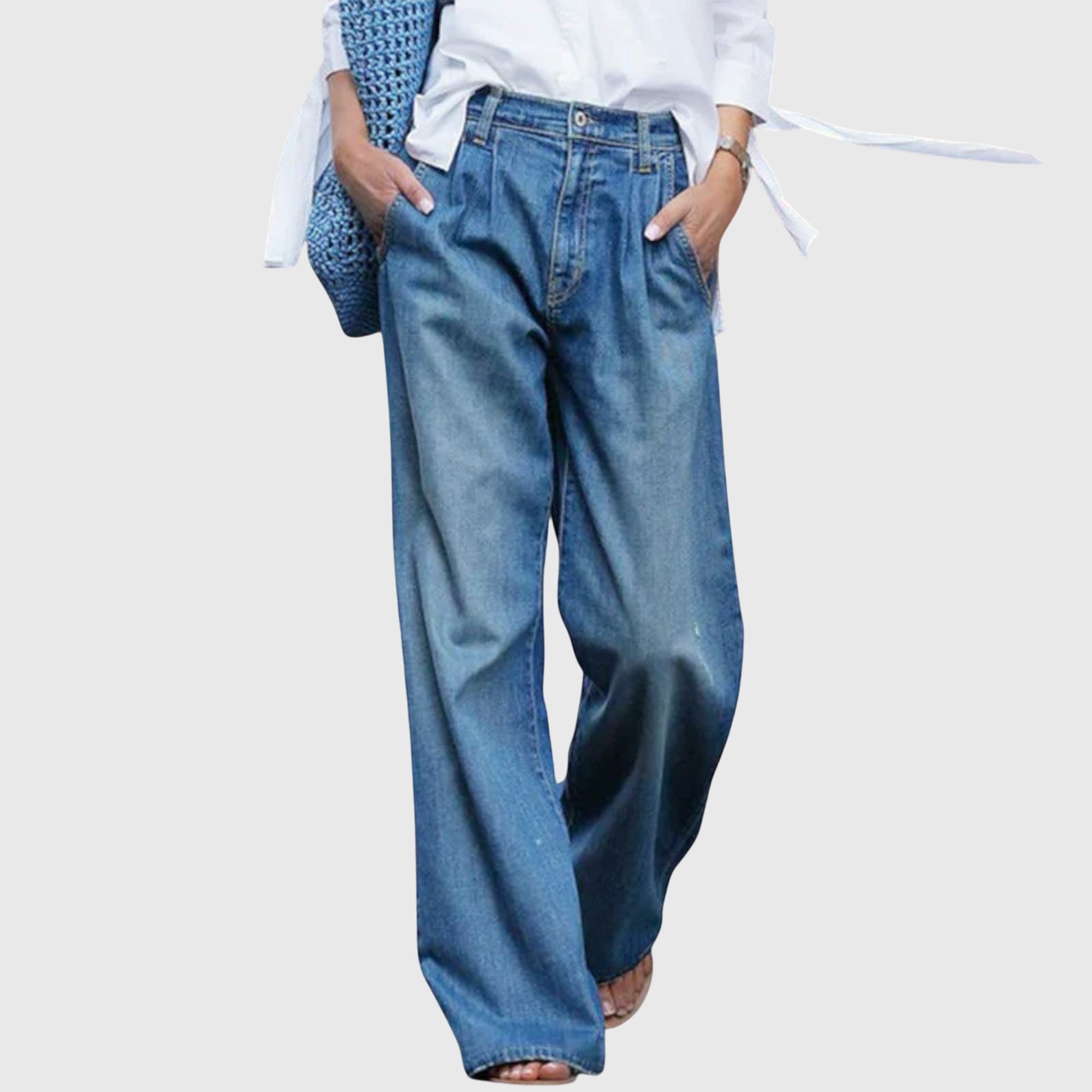 Jeans a Gamba Larga | Denim di Alta Qualità con Vestibilità Confortevole | Design Versatile per Ogni Occasione 0