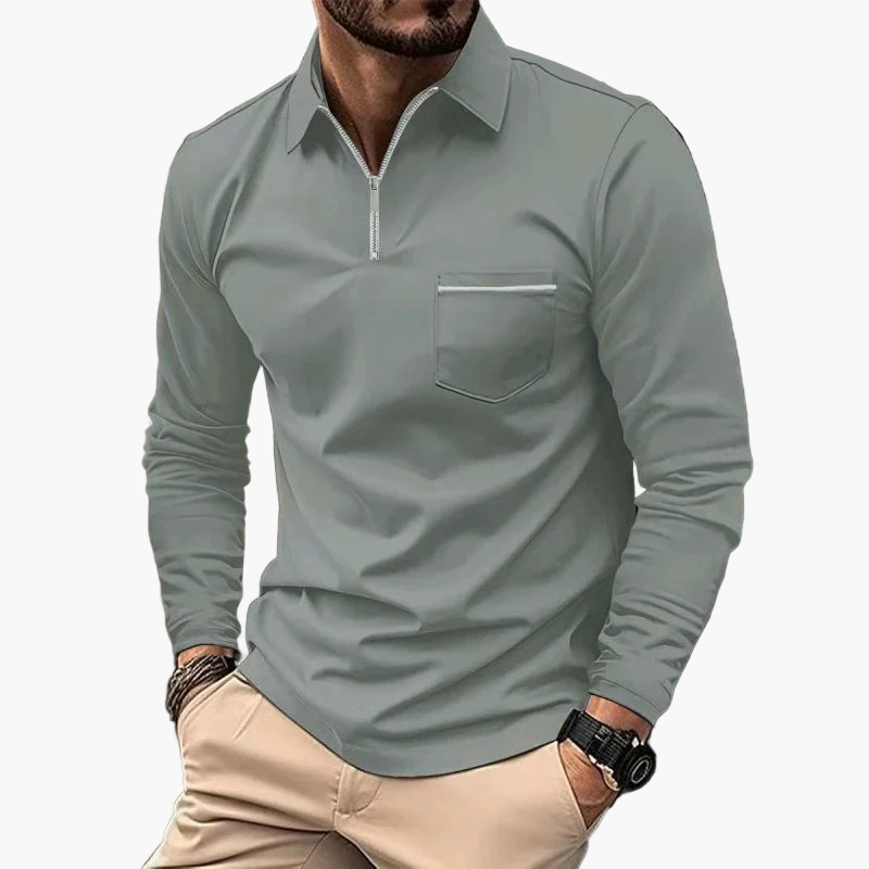 Leonardo | Elegante Polo Manica Lunga Uomo con Taschino 3
