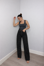 Liam | Eleganti Jeans a Vita Alta con Dettagli Glitterati 1