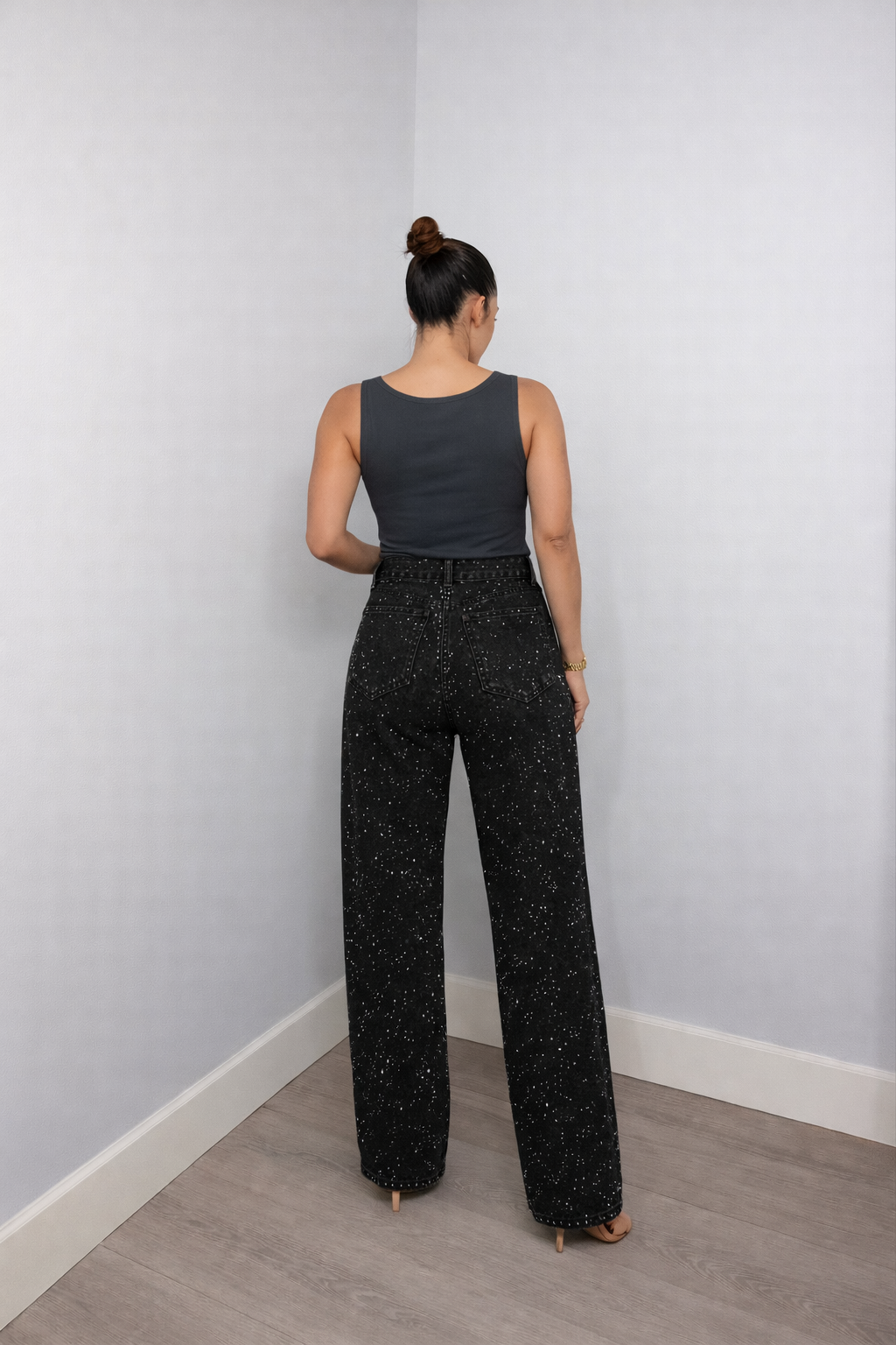 Liam | Eleganti Jeans a Vita Alta con Dettagli Glitterati 3