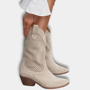 Liam | Eleganti Stivali Western Traforati Donna in Pelle Sintetica 3
