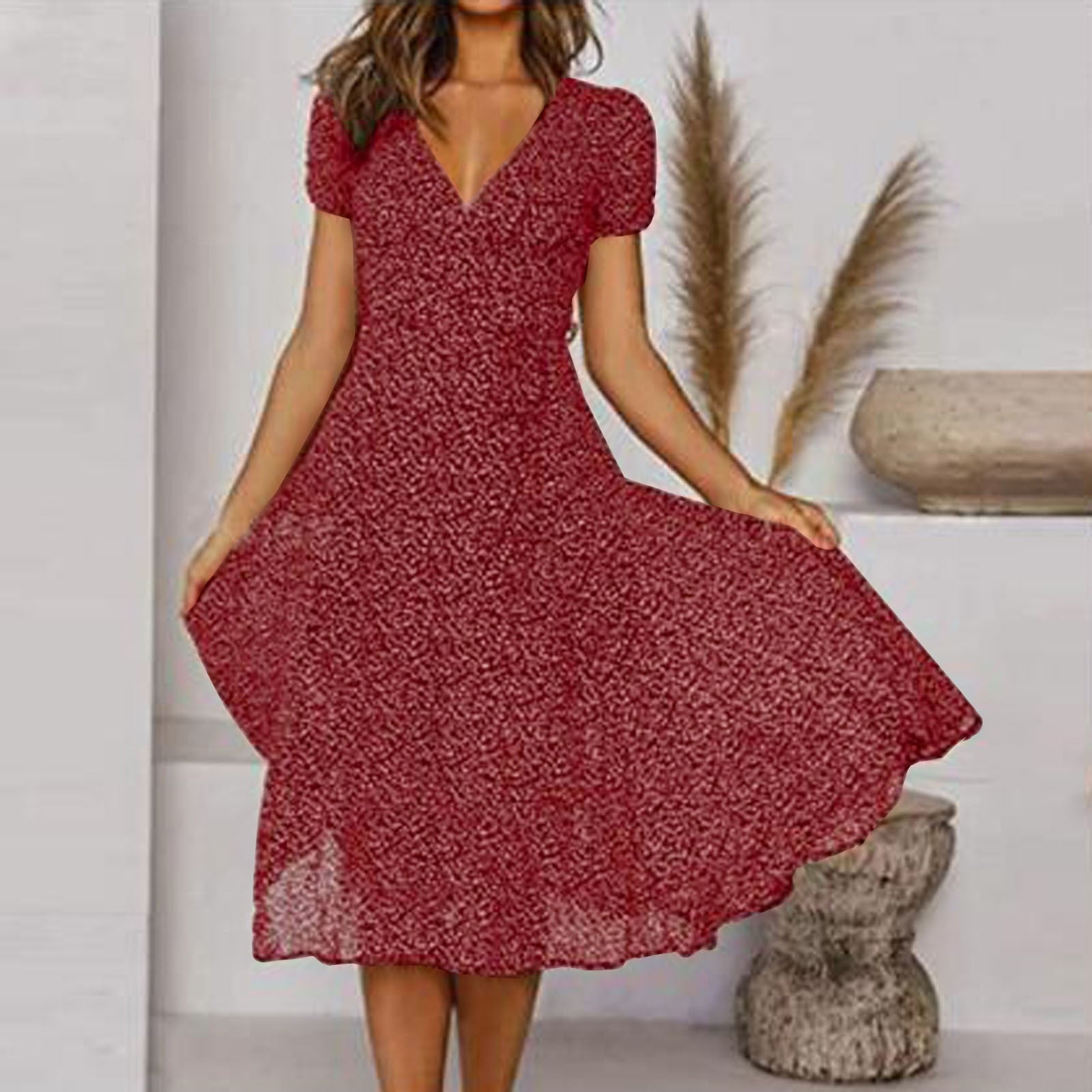 Livia | Elegante Abito A Linea Con Scollo A V Per Donna 1