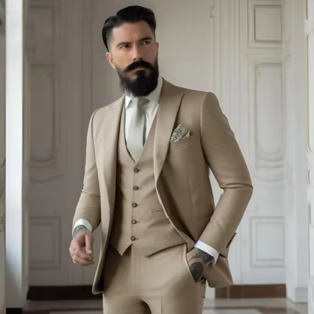 Lorenzo | Elegante Abito Uomo Tre Pezzi Verde Salvia per Matrimoni 13