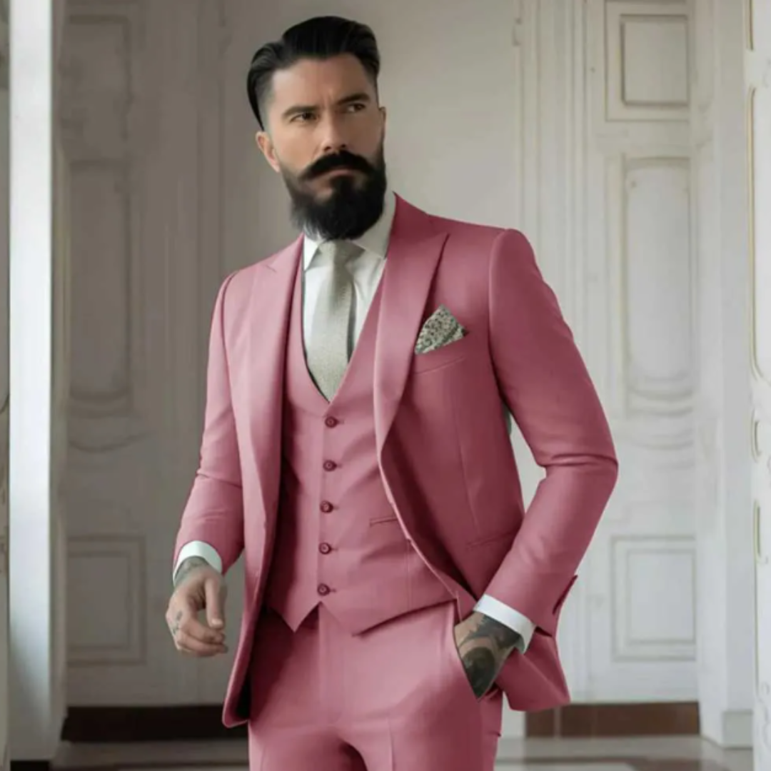 Lorenzo | Elegante Abito Uomo Tre Pezzi Verde Salvia per Matrimoni 16