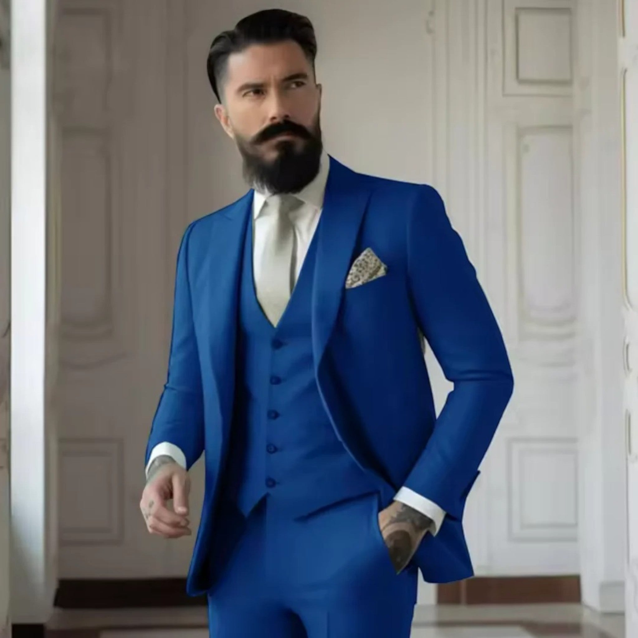 Lorenzo | Elegante Abito Uomo Tre Pezzi Verde Salvia per Matrimoni 2