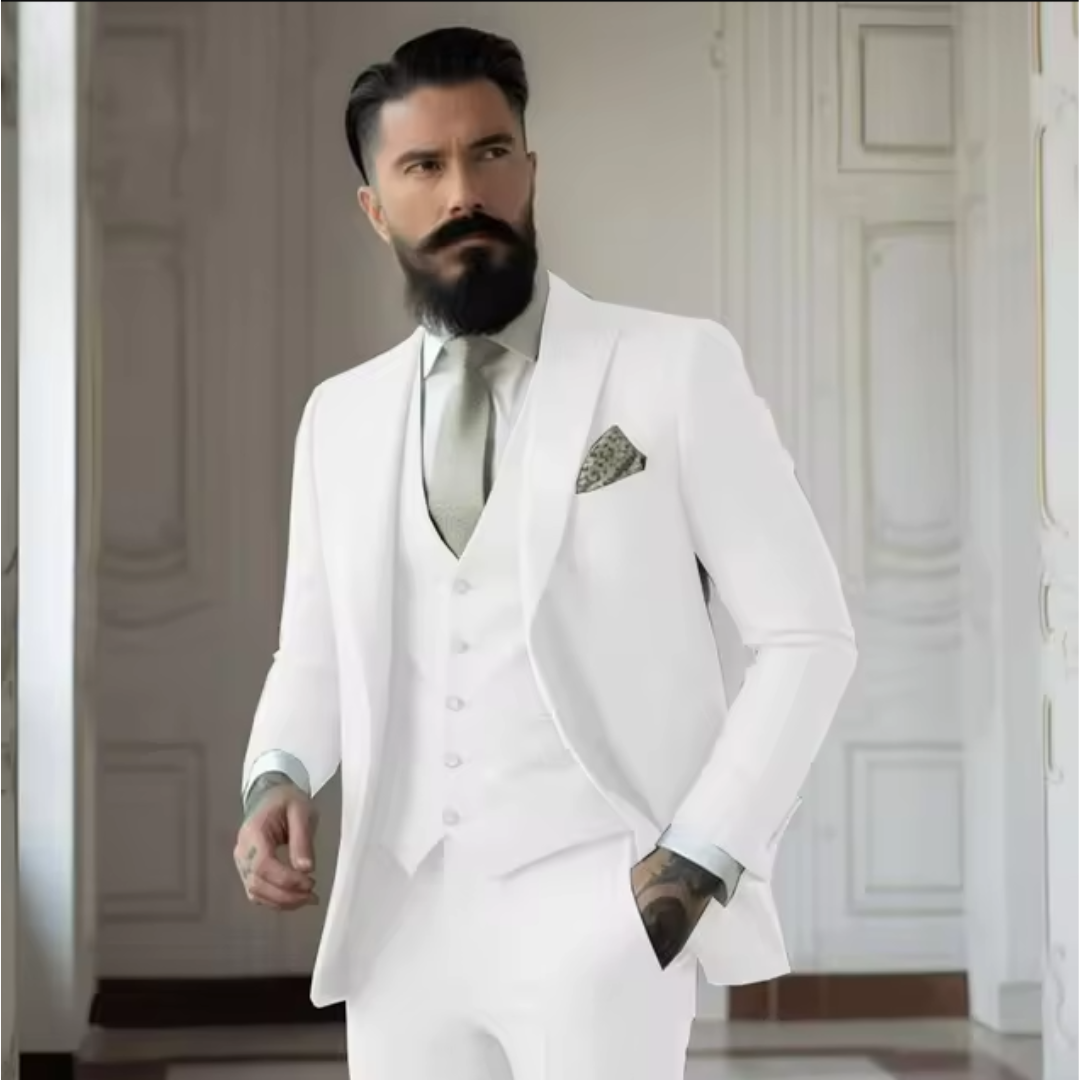 Lorenzo | Elegante Abito Uomo Tre Pezzi Verde Salvia per Matrimoni 22